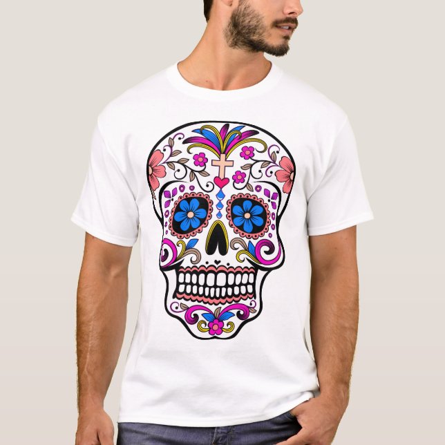 Day of The Dead - Día De Los Muertos - Sugar Skull T-Shirt (Front)