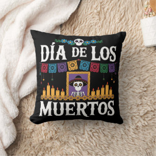 Day of the Dead Día de Los Muertos Sugar Skull Throw Pillow