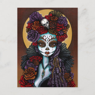 Day of the Dead Dia De Muertos Sugar Skull Dalia Postcard