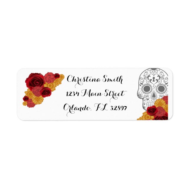 Day of the Dead Dia Los Muertos Address Label (Front)