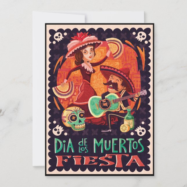 Day of The Dead Family Fiesta Celebration Invitation (Front)