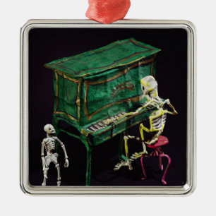 Day of the Dead figures as musicians Metal Ornament