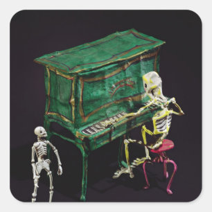 Day of the Dead figures as musicians Square Sticker