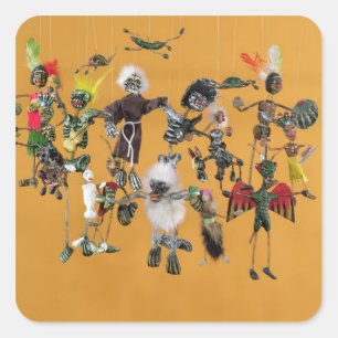 Day of the Dead figures, from Oaxaca Square Sticker