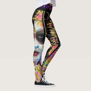 Day of the Dead Floral Leggings