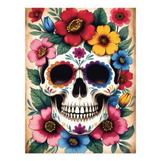 Day of the Dead Floral Skull Photo Print