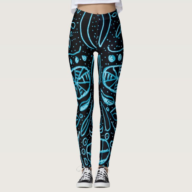 Day of the Dead Glow In The Dark Custom Style Leggings (Front)