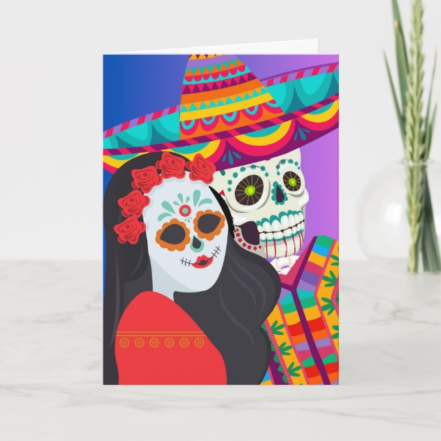 Day of the Dead Greetings for a Couple Card (Front)