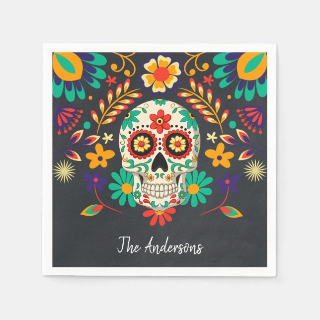 Day of the Dead Halloween Party Napkin (Front)