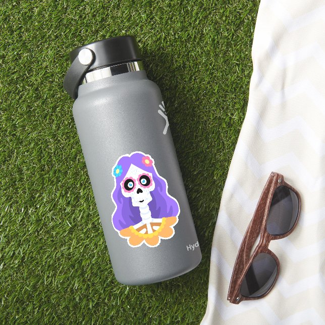 Day of the Dead Halloween Sugar Skull Sticker (HydroFlask Insitu)