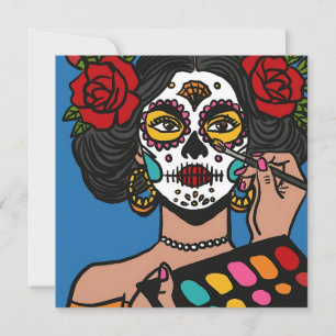 Day of the Dead Hand Drawn Catrina Invitation
