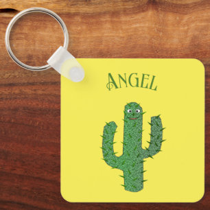 Day of the Dead Happy Cactus Custom Birthday Keychain