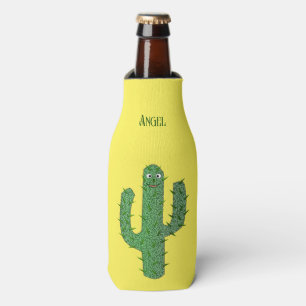 Day of the Dead Happy Cactus Custom Name Bottle Cooler