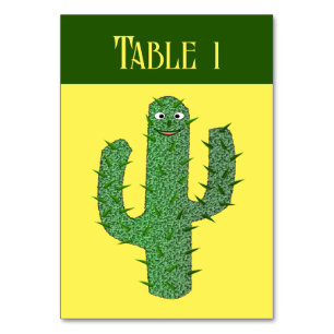Day of the Dead Happy Cactus Custom Table Number