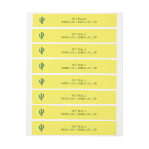 Day of the Dead Happy Cactus Custom Wraparound Address Label