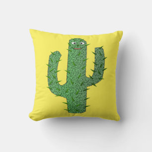 Day of the Dead Happy Cactus Double Sided Throw Pillow