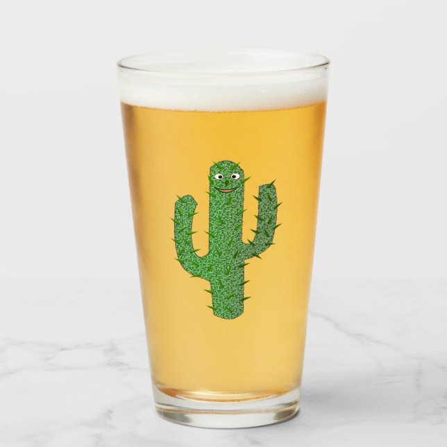 Day of the Dead Happy Cactus Glass (Front Filled)