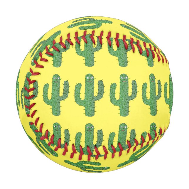 Day of the Dead Happy Cactus Patterned Baseball (Front Left)