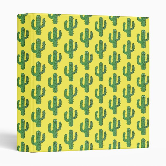 Day of the Dead Happy Cactus Patterned Binder (Front/Spine)