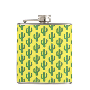 Day of the Dead Happy Cactus Patterned Hip Flask