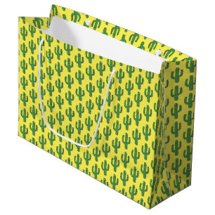 Day of the Dead Happy Cactus Patterned Large Gift Bag