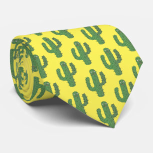 Day of the Dead Happy Cactus Patterned Tie
