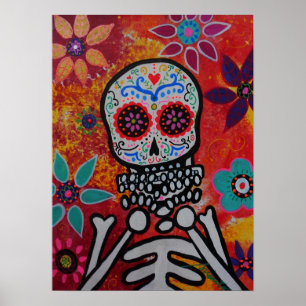 Day of the Dead Harmonica Player Poster