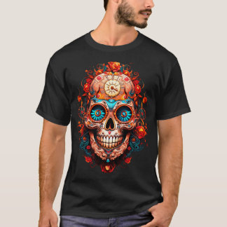 Day of the Dead Holiday Short Sleeve Black T-Shirt