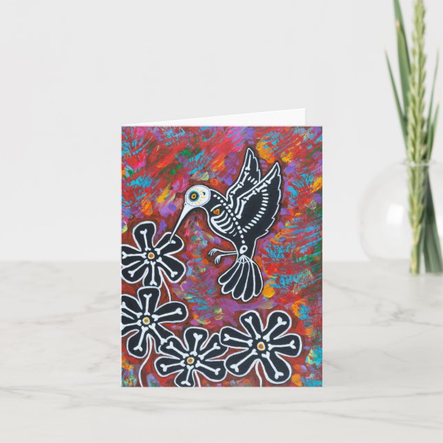 Day of the Dead Hummingbird Card (Front)