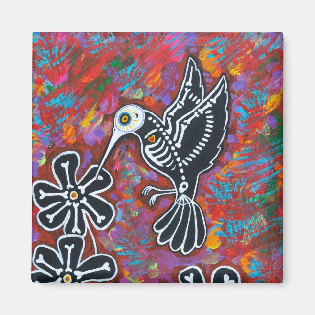 Day of the Dead Hummingbird Magnet (Front)