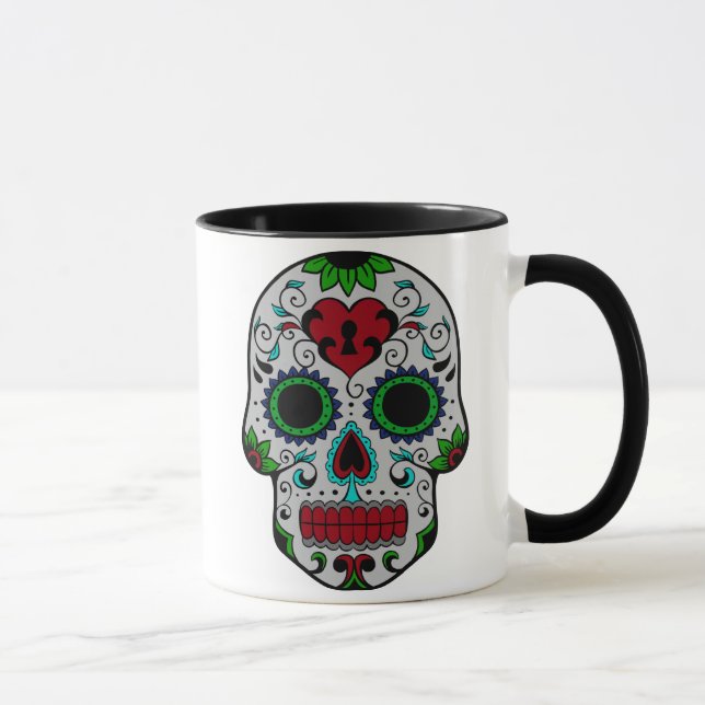 Day of the Dead in Red and Green Mug (Right)