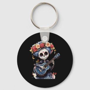 Day Of The Dead Inspired Catrina Sugar Skull Keychain