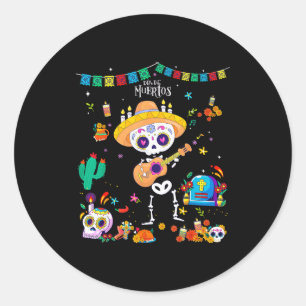 Day Of The Dead Kids Boys 2025 Dia De Los Muertos  Classic Round Sticker