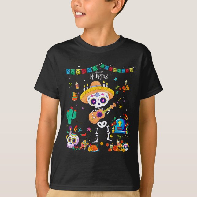 Day Of The Dead Kids Boys 2025 Dia De Los Muertos  T-Shirt (Front)