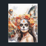 Day of the Dead La Catrina  Postcard<br><div class="desc">This design may be personalized in the area provided by changing the photo and/or text. Or it can be customized by clicking Personalize this Template and then choosing the click to customize further option and delete or change the colour of the background, add text, change the text colour or style,...</div>