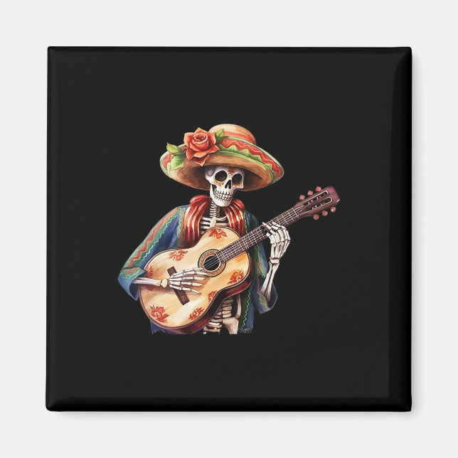Day Of The Dead Lady Sugar Skull Dia De Los Muerto Magnet (Front)