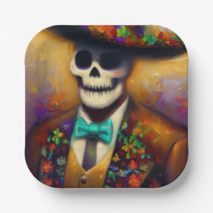 Day of the Dead Man 4 Paper Plate