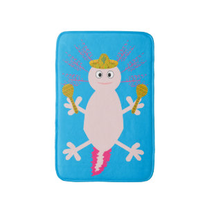 Day of the Dead Mexican Axolotl Bath Mat