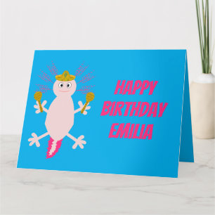 Day of the Dead Mexican Axolotl Birthday Card