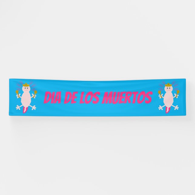 Day of the Dead Mexican Axolotl Custom Banner (Horizontal)