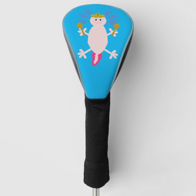 Day of the Dead Mexican Axolotl Golf Head Cover (Front)