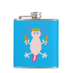 Day of the Dead Mexican Axolotl Hip Flask
