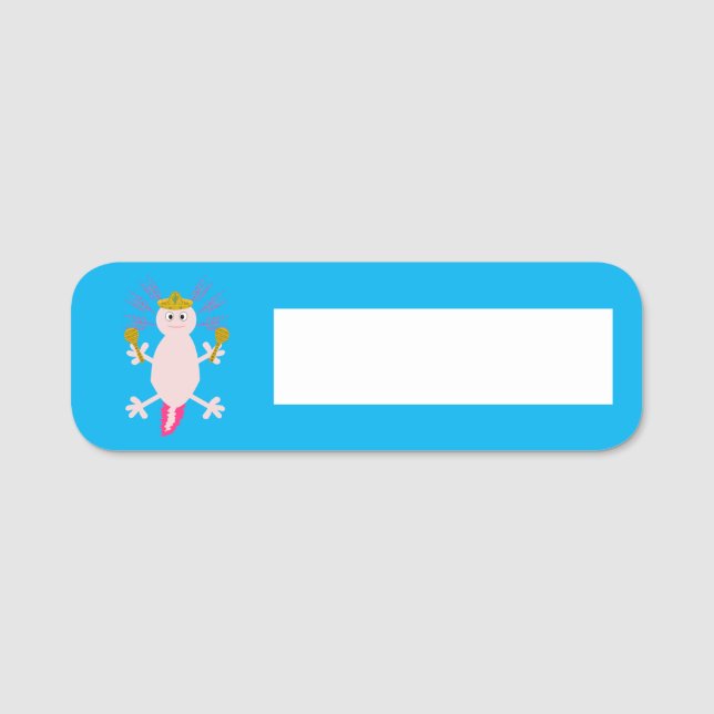 Day of the Dead Mexican Axolotl Name Tag (Front)