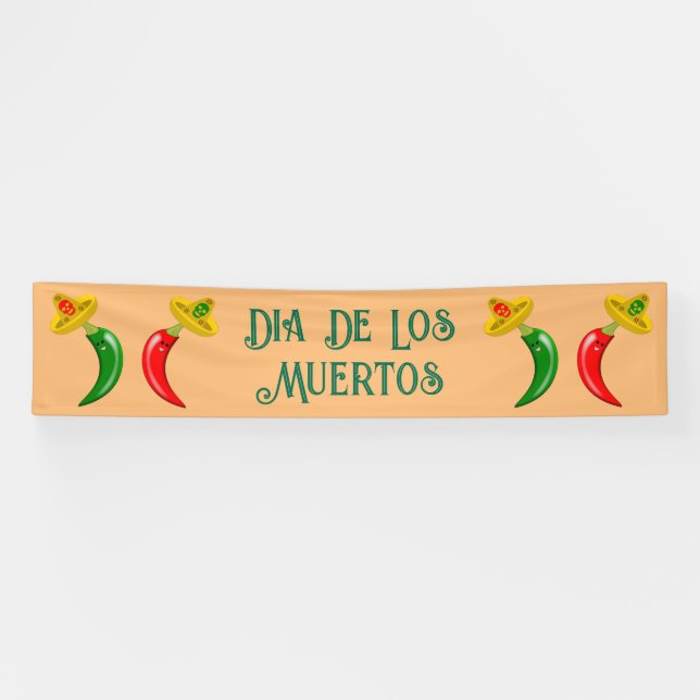 Day of the Dead Mexican Chilis Custom Banner (Horizontal)