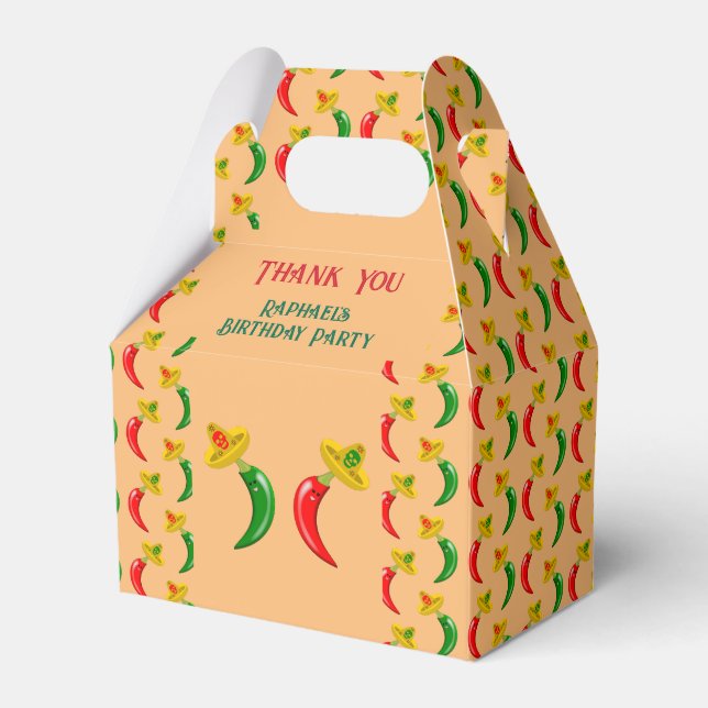 Day of the Dead Mexican Chilis Custom Favor Box (Front Side)