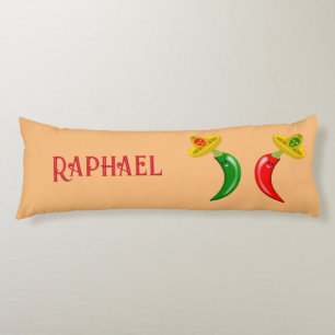 Day of the Dead Mexican Chilis Custom Name Body Pillow