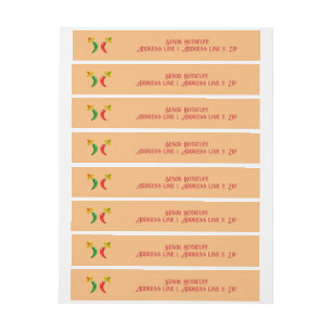 Day of the Dead Mexican Chilis Custom Wraparound Address Label