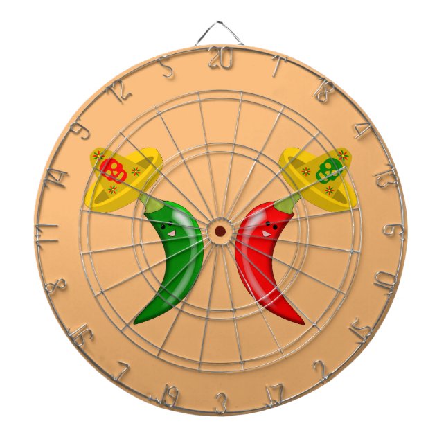 Day of the Dead Mexican Chilis Dartboard (Front)