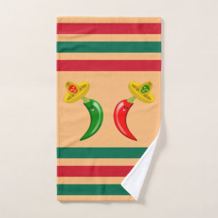 Day of the Dead Mexican Chilis Hand Towel