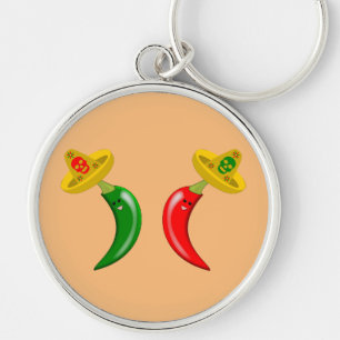 Day of the Dead Mexican Chilis Keychain